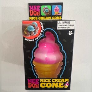 Hard to Find- NeeDoh Nice Cream Cone Squishy Toy- Pink